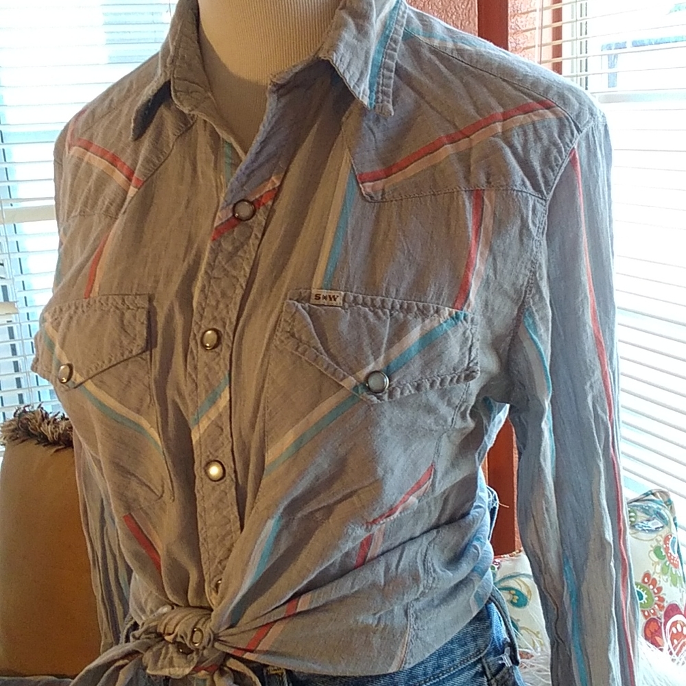 Vintage Western Stapleford Long Sleeve Pearl Snap Shirt - Picture 3 of 6
